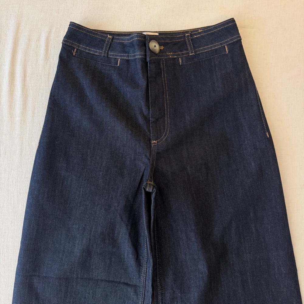 Maeve Ettie High-Rise Crop Wide-Leg Jeans Women 29T Dark Wash Indigo NWOT - Picture 6 of 11